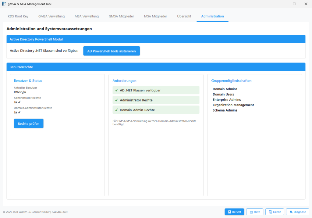 Administration und Systemvoraussetzungen