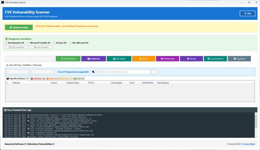 CVE SCANNER – NIST DATABASE