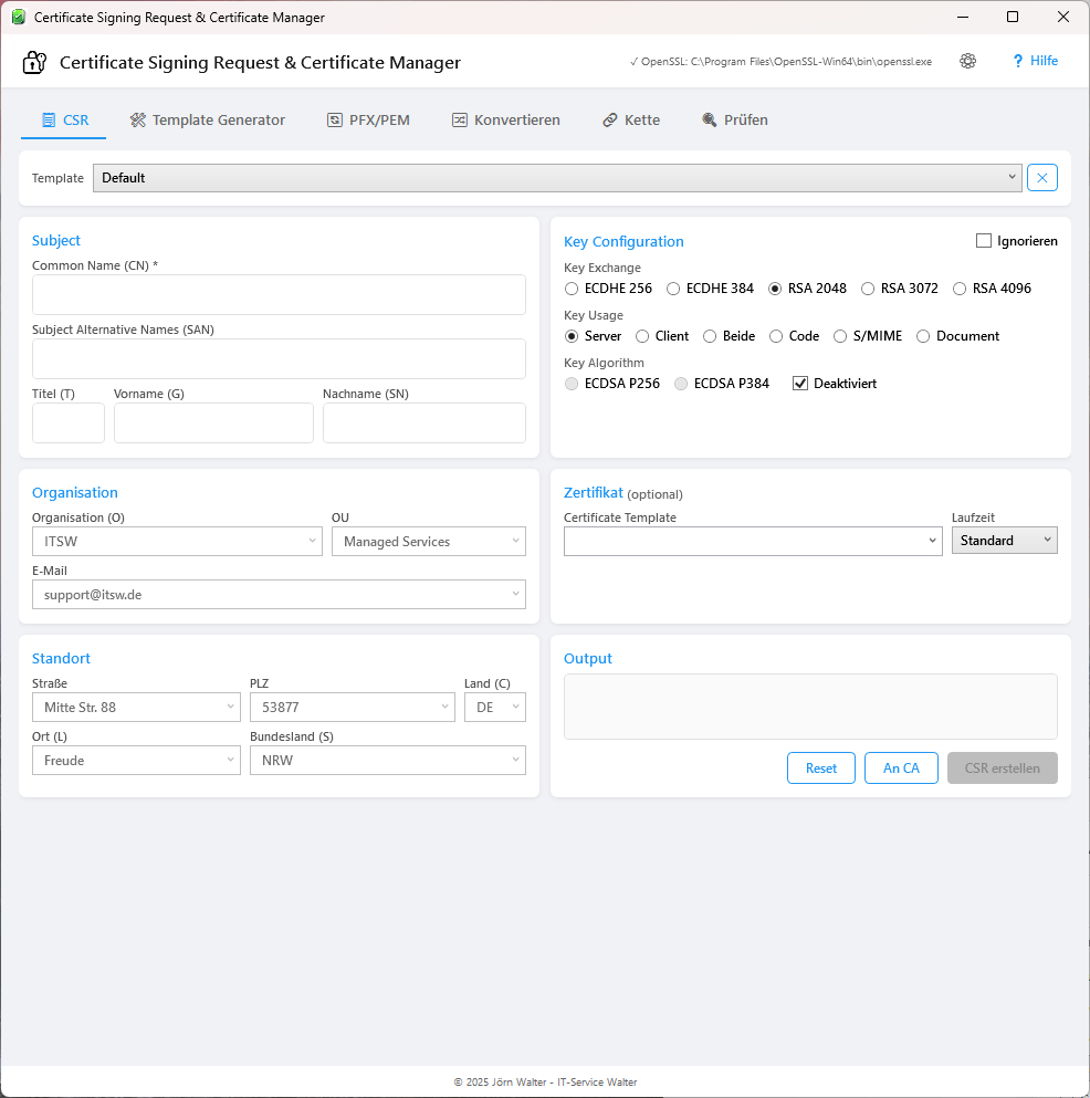 Certificate Signing Request and Certificate Manager