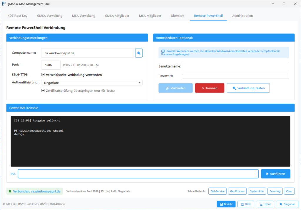PowerShell Konsole Remote