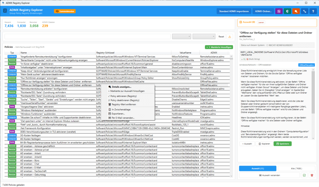 ADMX Registry Explorer