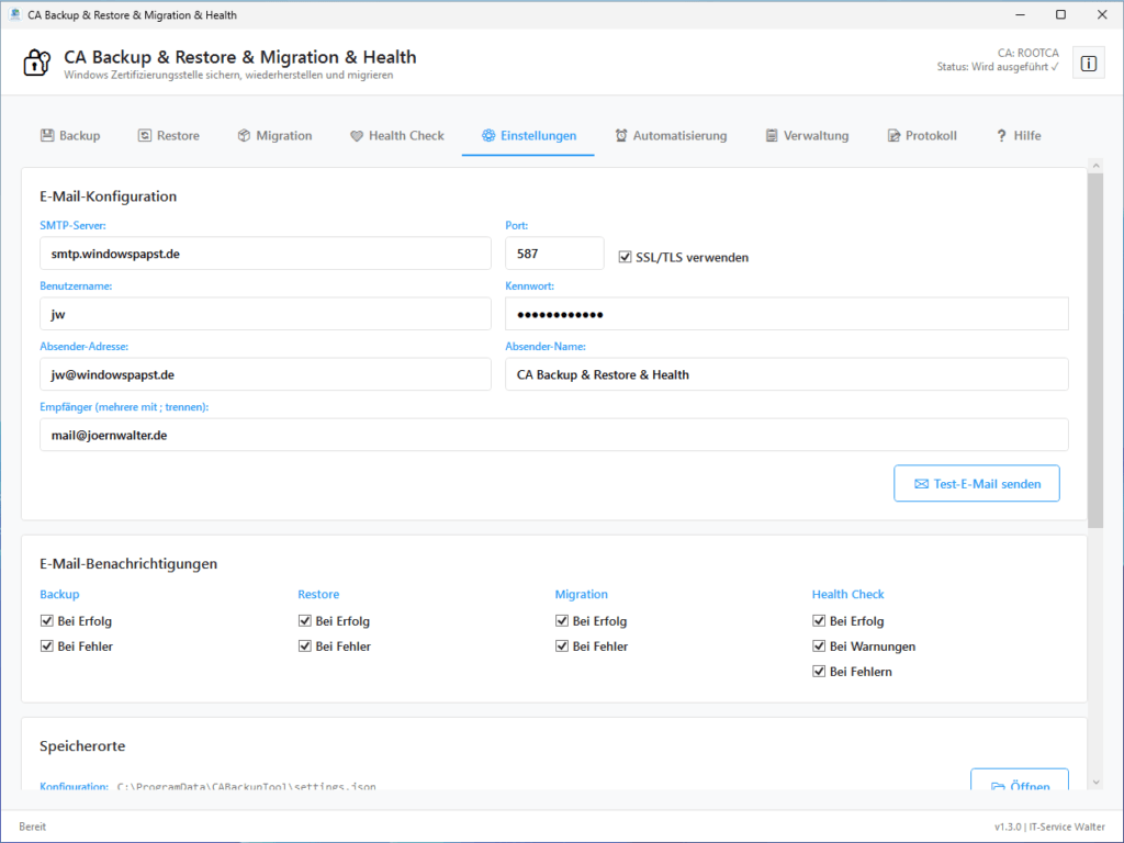 CA Backup & Restore & Migration & Health - Vertraue deiner Sicherung