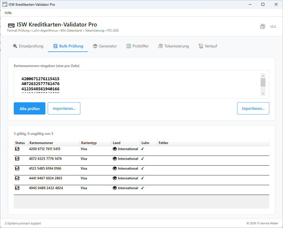 ISW Credit Card Validator Pro ISW Credit Card Validator Pro