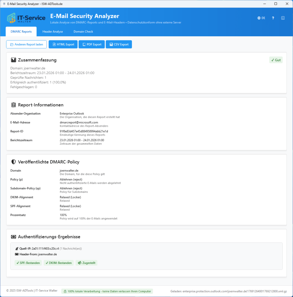 DMARC Report Analyse