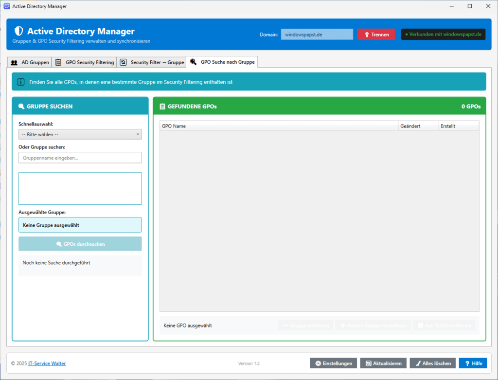 GPO Suche nach Gruppe