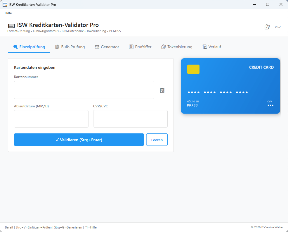 ISW Kreditkarten-Validator Pro ISW Kreditkarten-Validator Pro
