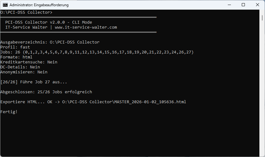 Kommandozeile PCI-DSS Collector Kommandozeile PCI-DSS Collector