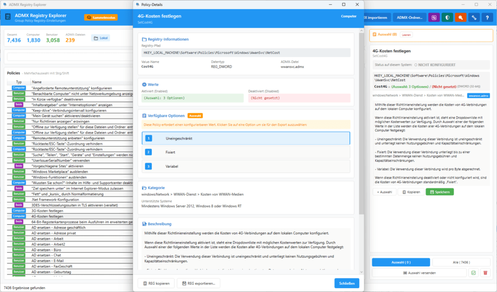 Konfigurierbare Policies