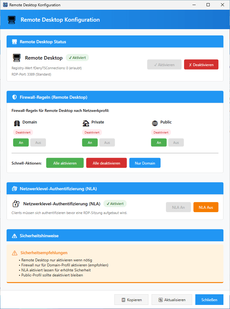 Remote Desktop Configuration