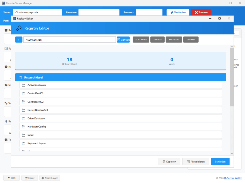 Remote Registry Editor