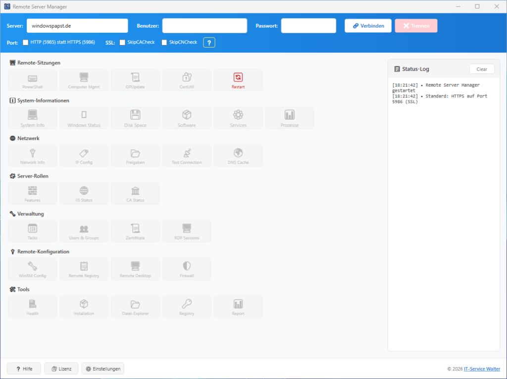 Remote Server Manager