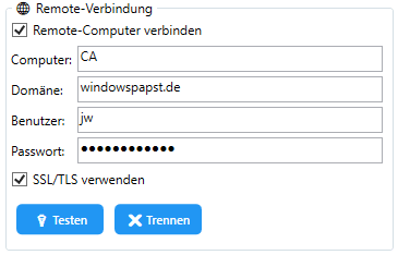 Remote Verbindung Live Überwachung