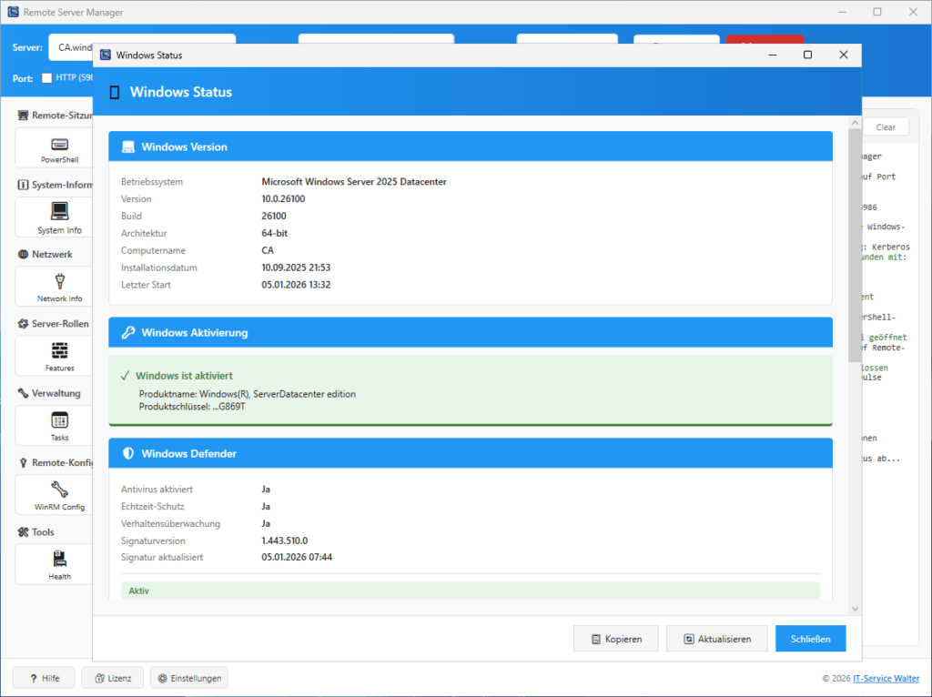 Remote Windows Status