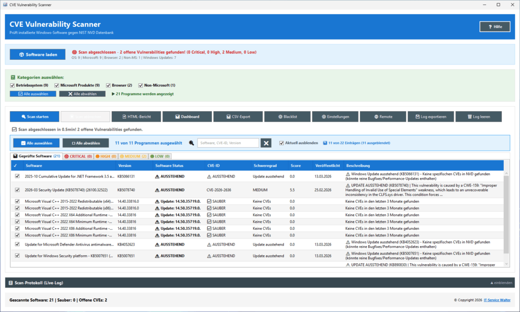 Automatische Software-Erkennung