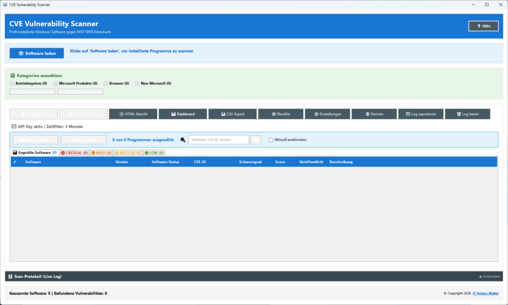 CVE SCANNER – NIST DATABASE