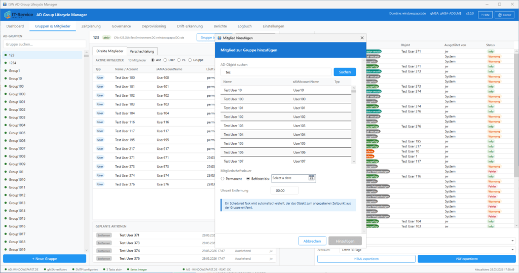 Lifecycle-Management für AD-Gruppen Lifecycle-Management für AD-Gruppen