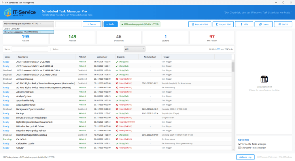 Multi-Server-Verwaltung Multi-Server-Verwaltung