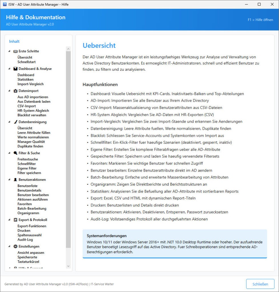 Integriertes Hilfesystem