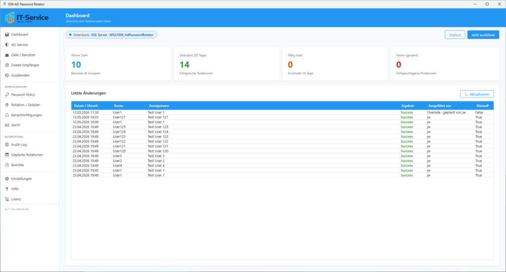 AD Password Rotator Dashboard