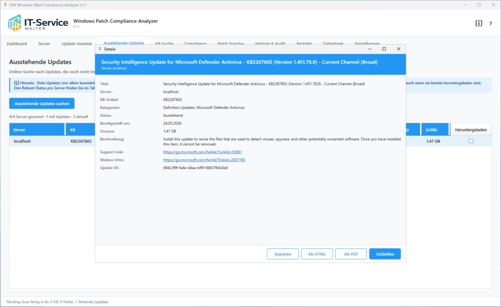 Ausstehende Updates