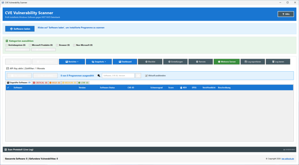 CVE SCANNER – NIST DATABASE