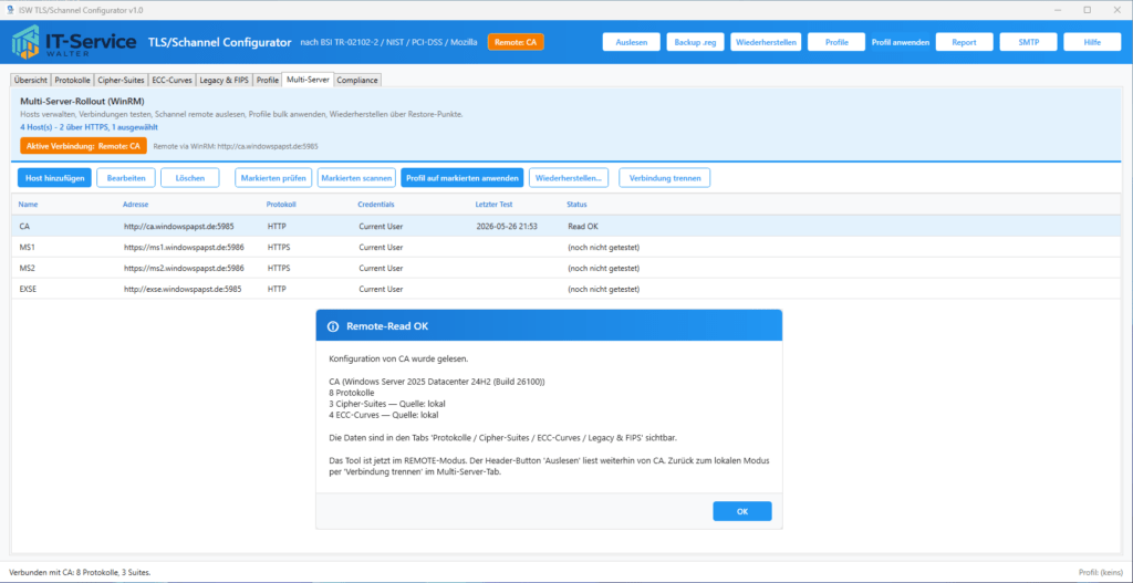 Multi-Server TLS Schannel