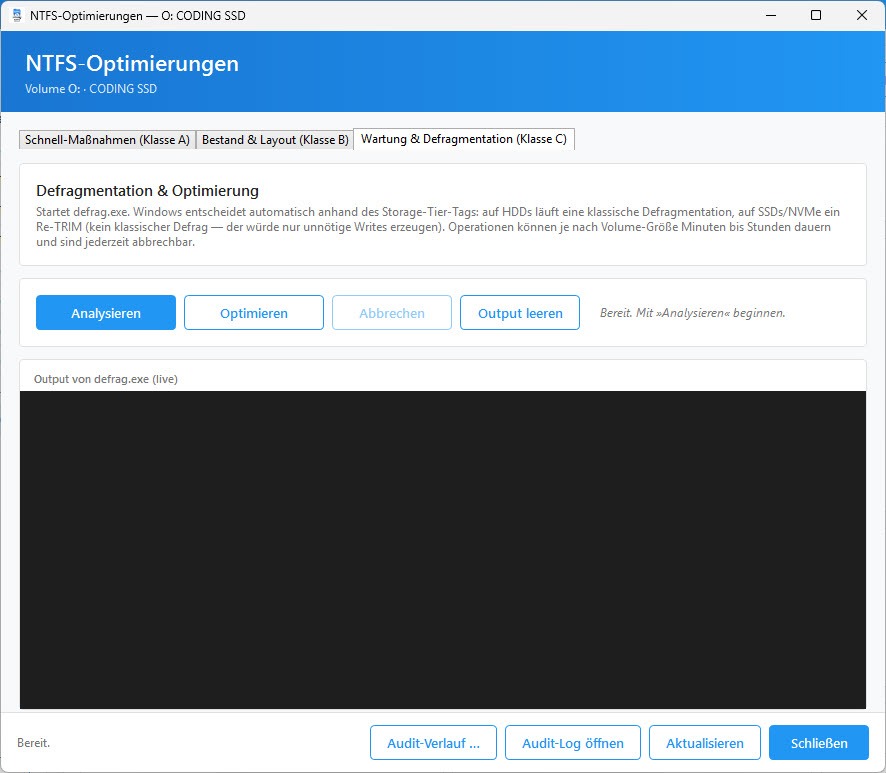 NTFS-Optimierungen NTFS-Optimierungen