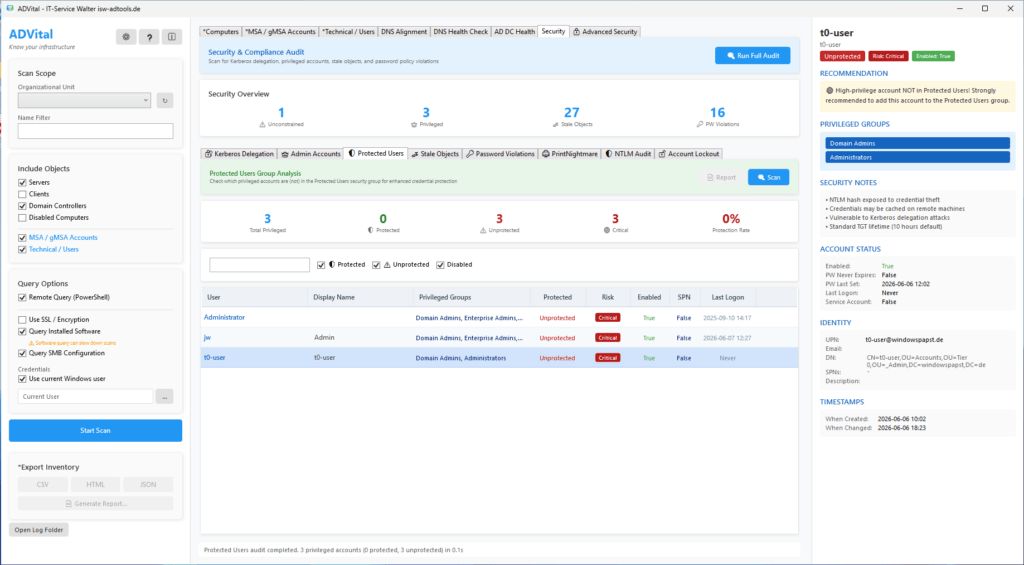 ADVital know your infrastructure