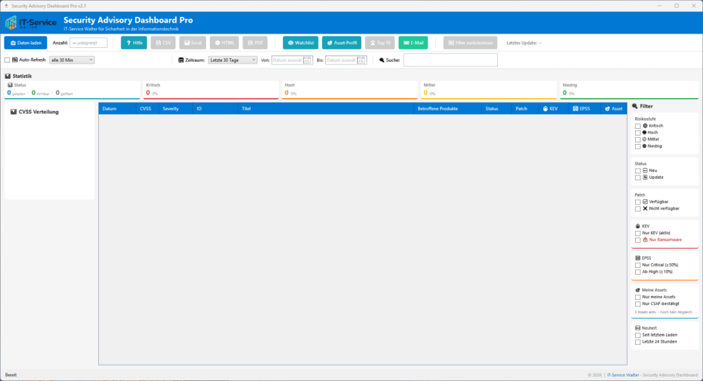 Security Advisory Dashboard