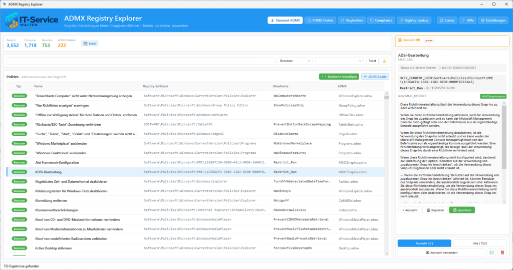 Benutzer-Policies (User)
