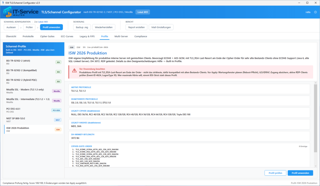 TLS Schannel Profile TLS Schannel Profile