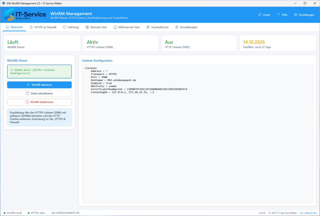 WinRM Management Tool