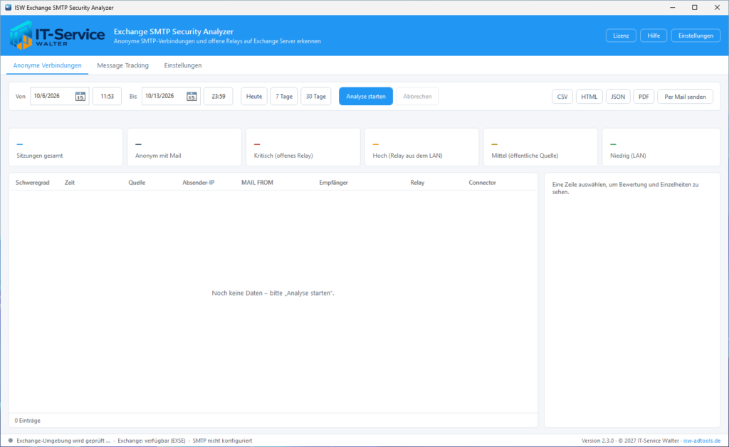 Exchange SMTP Security Analyzer Exchange SMTP Security Analyzer