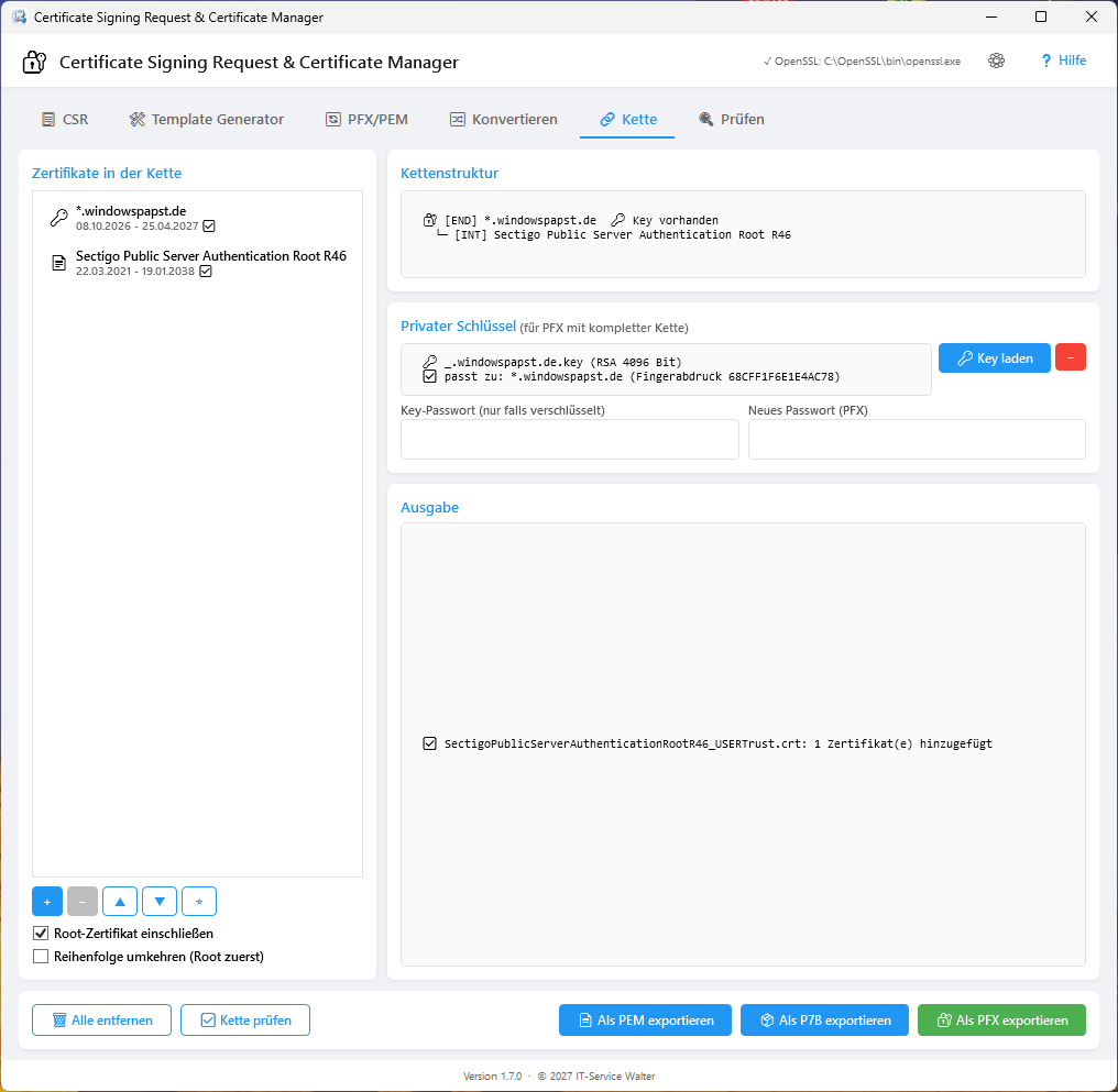 Zertifikatketten-Chain-Builder Zertifikatketten-Chain-Builder